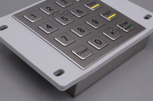 4x4 IP65 Stainless Steel Numeric Metal Keypad With Waterproof Silicone Cover For Outdoor Self-service Car Washing Machine