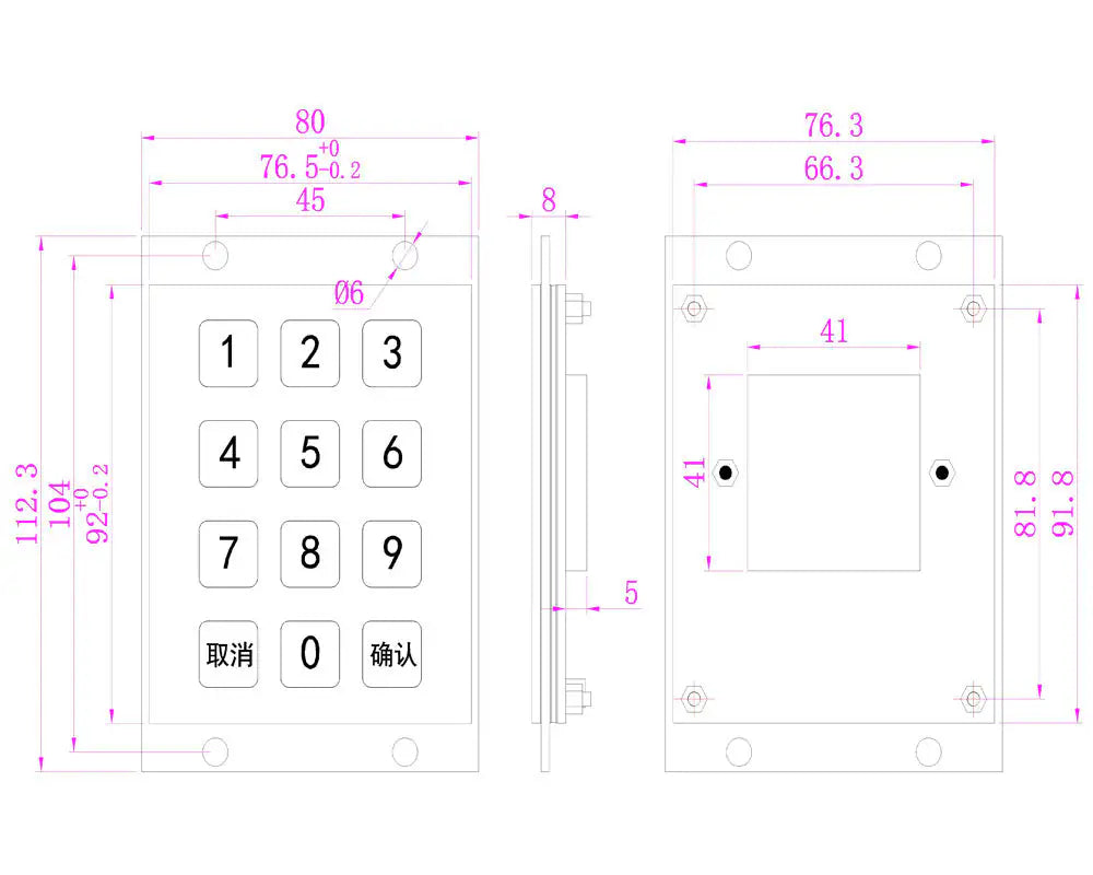 IP65 Waterproof 12 Flat Keys 3x4 USB Industrial Metal Mini Stainless Steel Numeric Keypad For Smart Lock Access Control