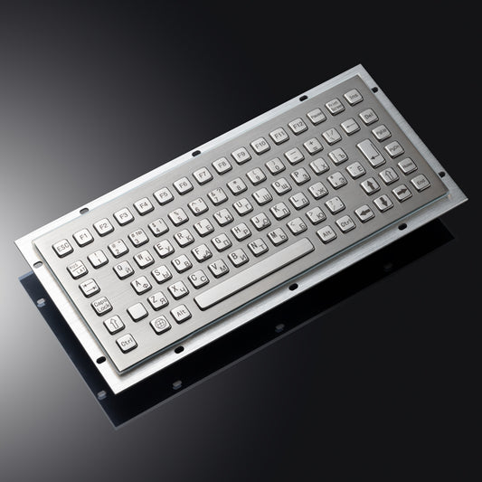 86 Keys Rugged Waterproof USB Mini IP65 Stainless Steel Metal Industrial Keyboard For Kiosks CNC Machine