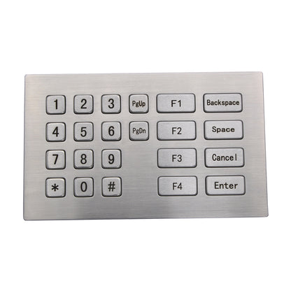 Metal USB Keyboard With 22 Keys Industrial Mini Stainless Steel Kiosk Keypad