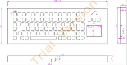 Heavy Duty 89Key Industrial Stainless Steel Integrated Touchpad Desktop Metal Keyboard For Coal Mine And Petrochemical Equipment