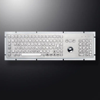 Full Size Industrial Trackball Metal Keyboard With 103 Keys Integrated 38mm Mechanical Ball And Numeric Keypad For Pharmacy