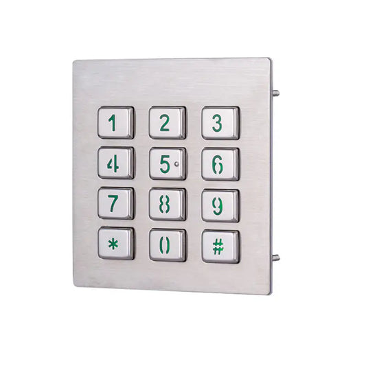 Industrial Waterproof Metal Led Backlit Illuminated Keypads With 12 Keys Backlight Metal Keyboard