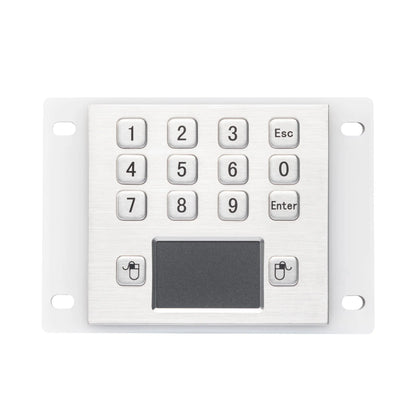 Industrial Stainless Steel IP65 Waterproof 12 Keys Metal Numeric Keypad With Touchpad