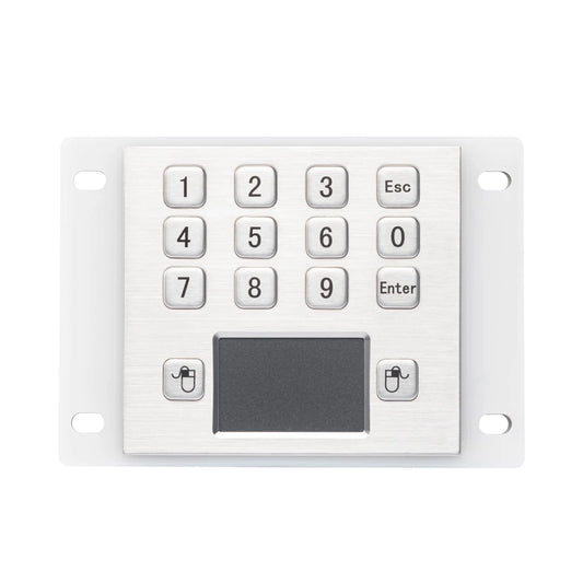 Industrial Stainless Steel IP65 Waterproof 12 Keys Metal Numeric Keypad With Touchpad
