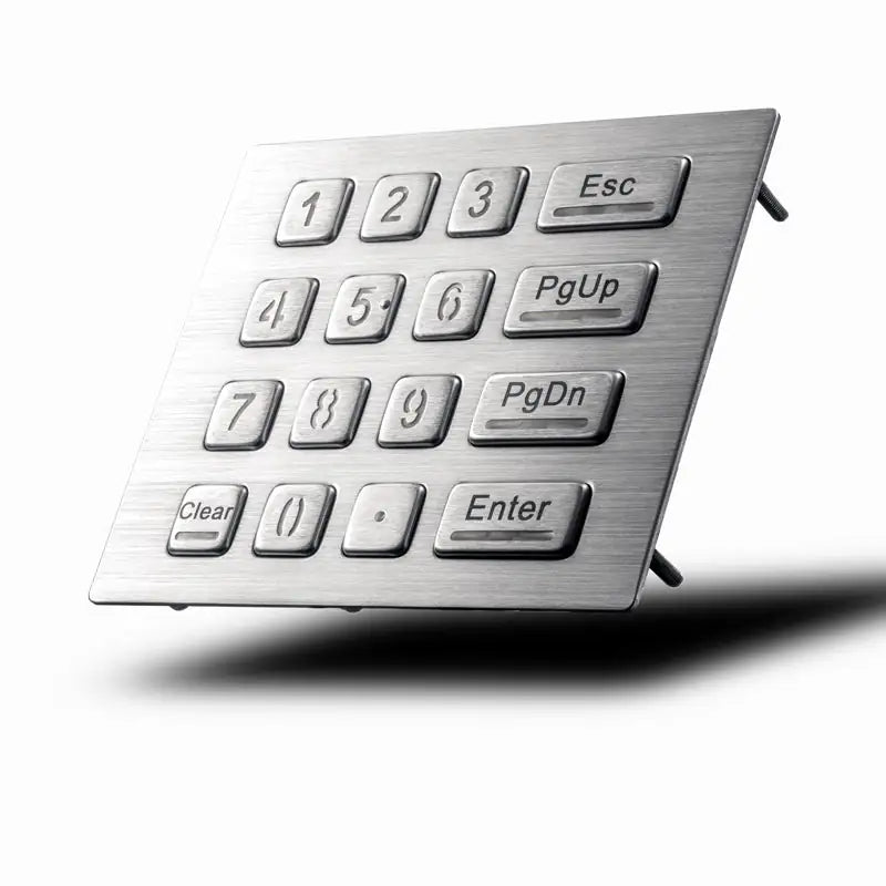 16 Keys Industrial Vandal Proof IP65 Waterproof LED Backlight 4 x 4 USB Numeric Metal Keypad