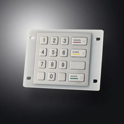 16 Keys Panel Mount Vandal Proof Rugged Metal Keypad With Waterproof Silicone Cover