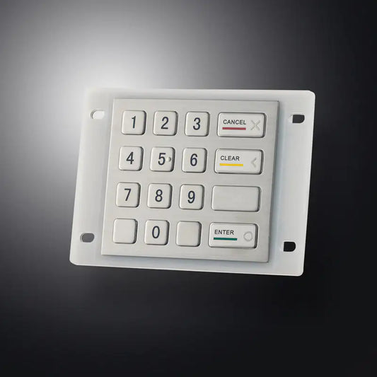 16 Keys Panel Mount Vandal Proof Rugged Metal Keypad With Waterproof Silicone Cover