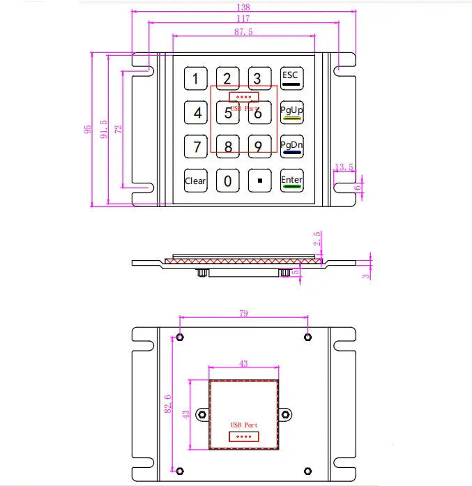 16 Keys Waterproof And Dustproof Induction Keyboard Panel Mount Capacitive Touch Keypad For Parcel Locker Access Control