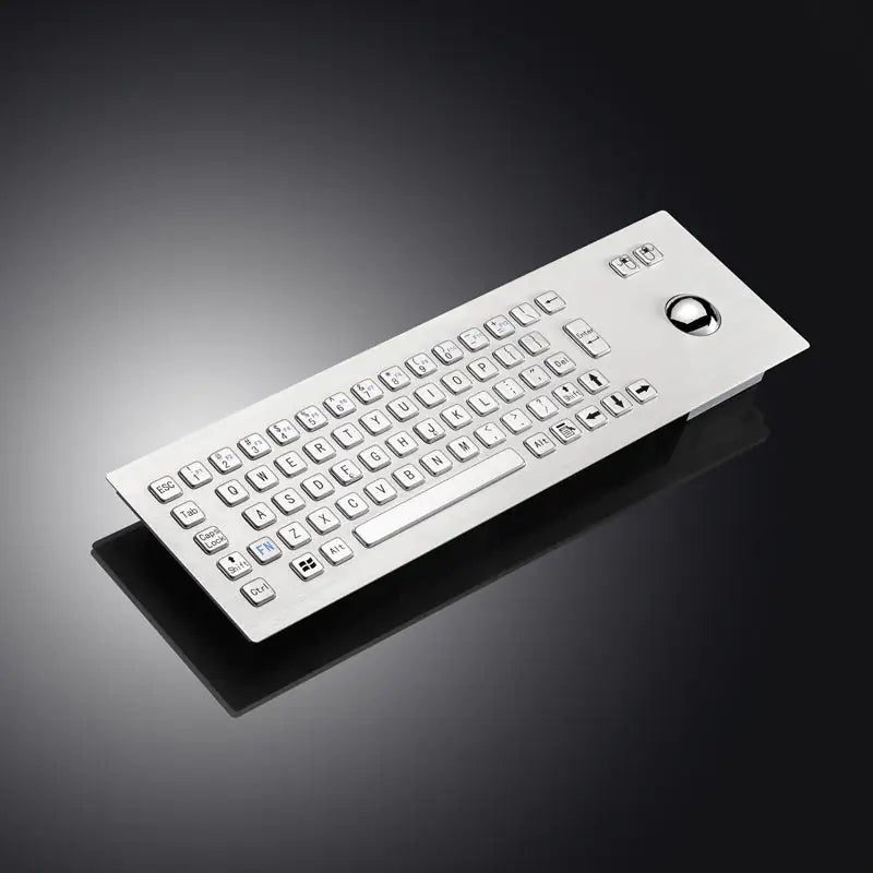 67Keys Panel Mount USB Industrial Stainless Steel Metal Rugged Keyboard With Trackball For Self Service Kiosk Laser Cutting Machine