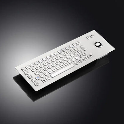 67Keys Panel Mount USB Industrial Stainless Steel Metal Rugged Keyboard With Trackball For Self Service Kiosk Laser Cutting Machine