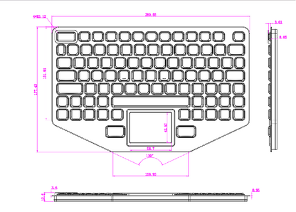 89Keys IP66 Dynamic Sealed and Ruggedized Silicone Rubber Keyboard with Touchpad