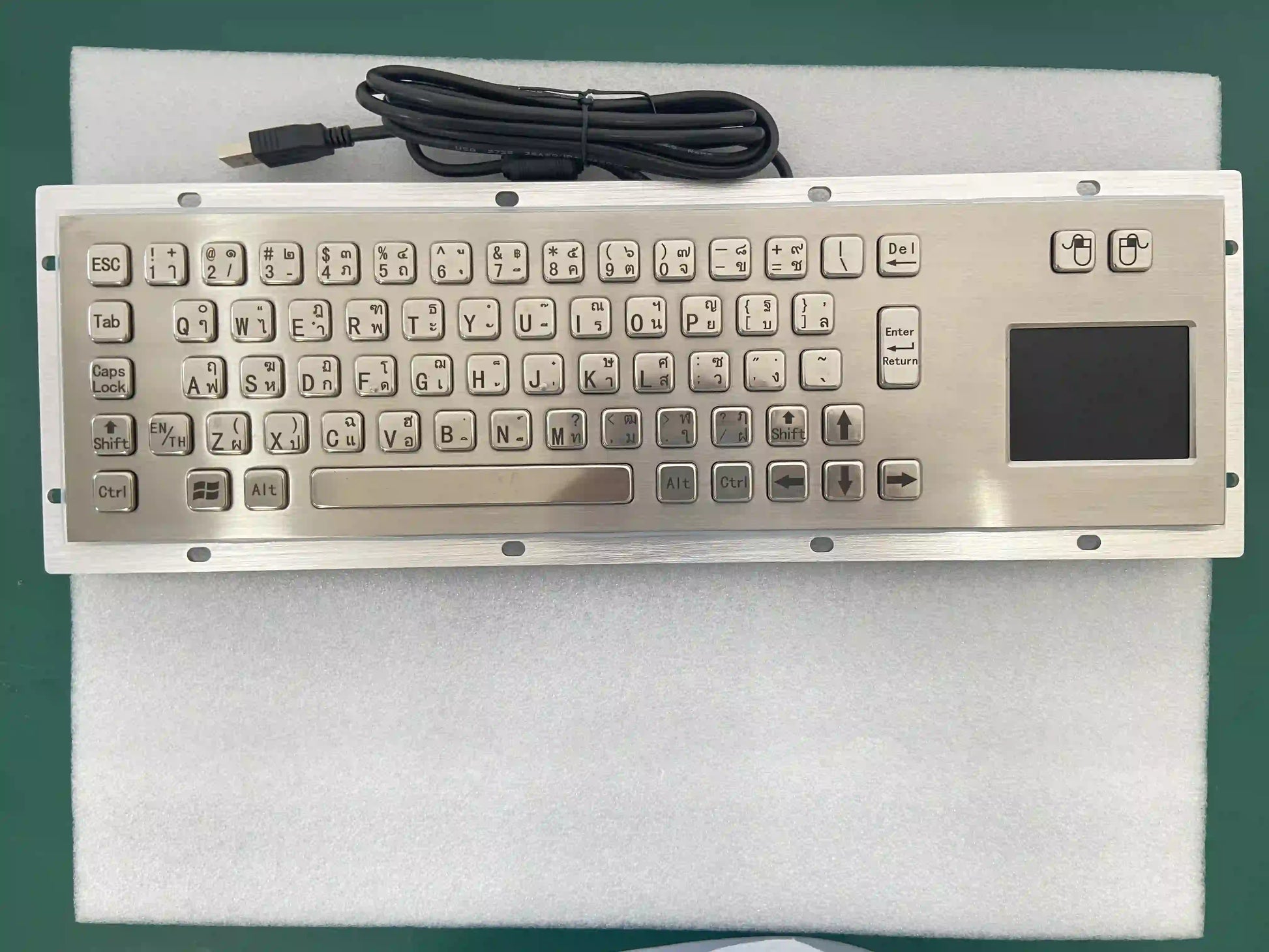 Rugged Kiosk Wired USB Stainless Steel Metal Industrial Keyboard