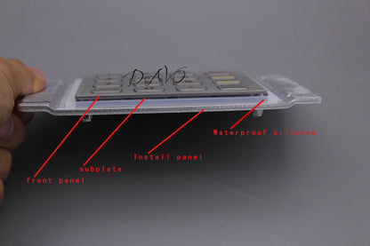 Metal Keypad Vandal Proof Rugged Panel Mount Stainless Steel Keyboard for Kiosk USB Industrial Keyboard With 16 Keys 4x4 Matrix