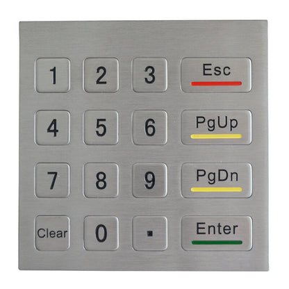 4x4 Metal Matrix Keypad IP65 Waterproof Industrial Keyboard Custom Numeric Stainless Steel Keypad ATM Vending Machine Keyboard