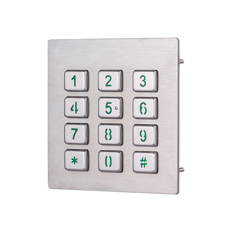 Industrial Waterproof Metal Led Backlit Illuminated Keypads With 12 Keys Backlight Metal Keyboard