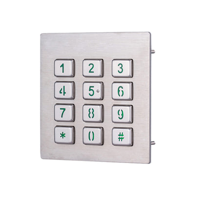 Industrial Waterproof Metal Led Backlit Illuminated Keypads With 12 Keys Backlight Metal Keyboard