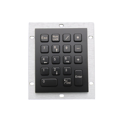 Black 18 Keys IP65 Compact Vandal Proof Stainless Steel Industrial Metal Numeric Keypad