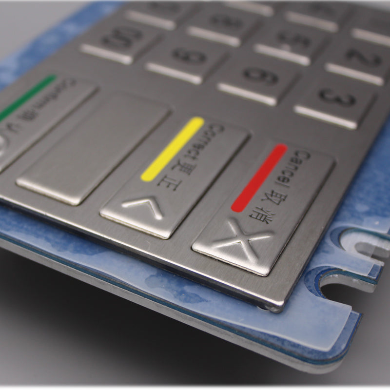 16 Key Button ATM Type Ruggedised IK07 Vandal-Resistant And Stainless Steel Kiosk Waterproof IP54 Metal Numeric Keypad