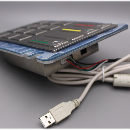 16 Key Button ATM Type Ruggedised IK07 Vandal-Resistant And Stainless Steel Kiosk Waterproof IP54 Metal Numeric Keypad