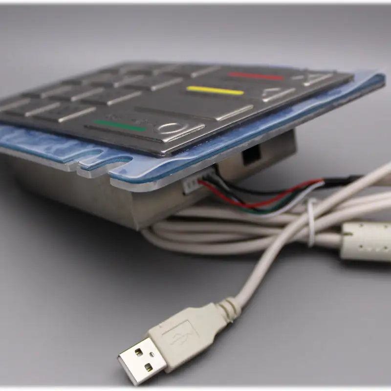 16 Key Button ATM Type Ruggedised IK07 Vandal-Resistant And Stainless Steel Kiosk Waterproof IP54 Metal Numeric Keypad