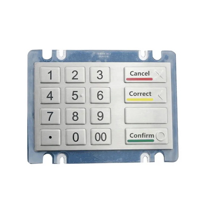 16 Key Button ATM Type Ruggedised IK07 Vandal-Resistant And Stainless Steel Kiosk Waterproof IP54 Metal Numeric Keypad