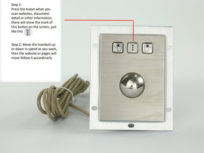 Embedded Mechanical Trackball Mouse USB PS2 Panel Mount 38mm Metal Rollerball Industrial Pointing Device