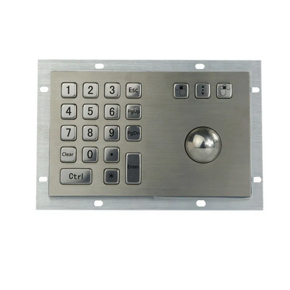 18 Keys Rugged Vandal-Proof Industrial Keyboard Metal Numeric Keypad With Trackball