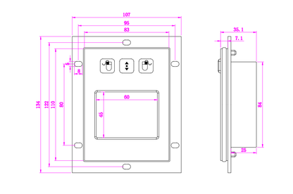 USB PS2 Panel Mount Wired Mini Metal Touchpad Mouse With 3 Buttons Industrial Pointing Device Touch Pad
