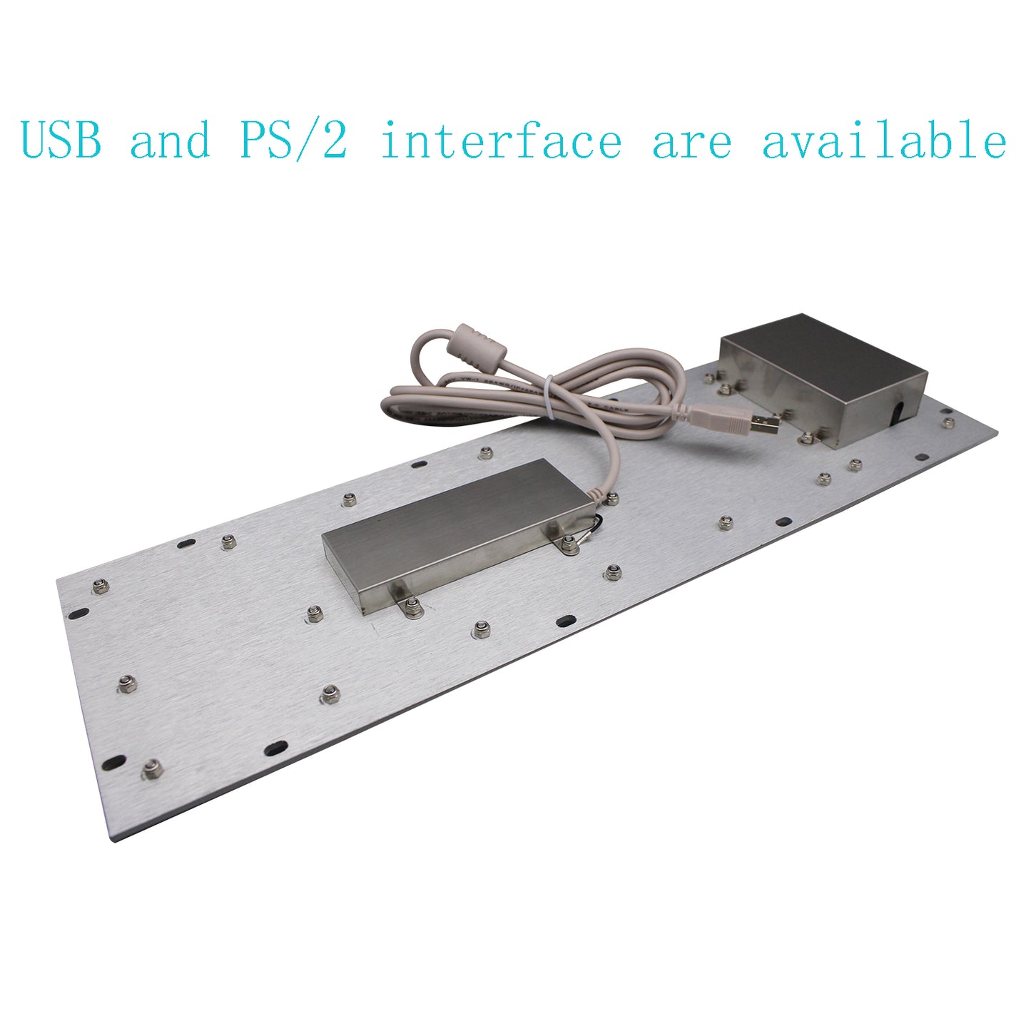 Panel Mount Custom Industrial Waterproof Stainless Steel Metal Keyboard with Trackball Mouse For Information Kiosk