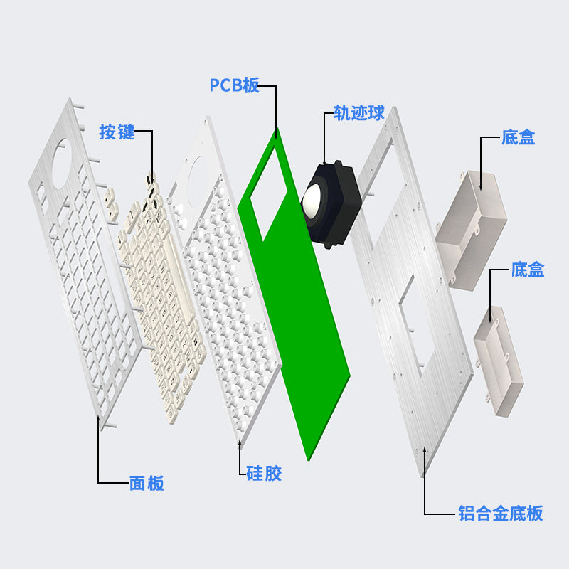 Professional IP65 Vandal Resistant Stainless Steel Metallic Keyboard Waterproof