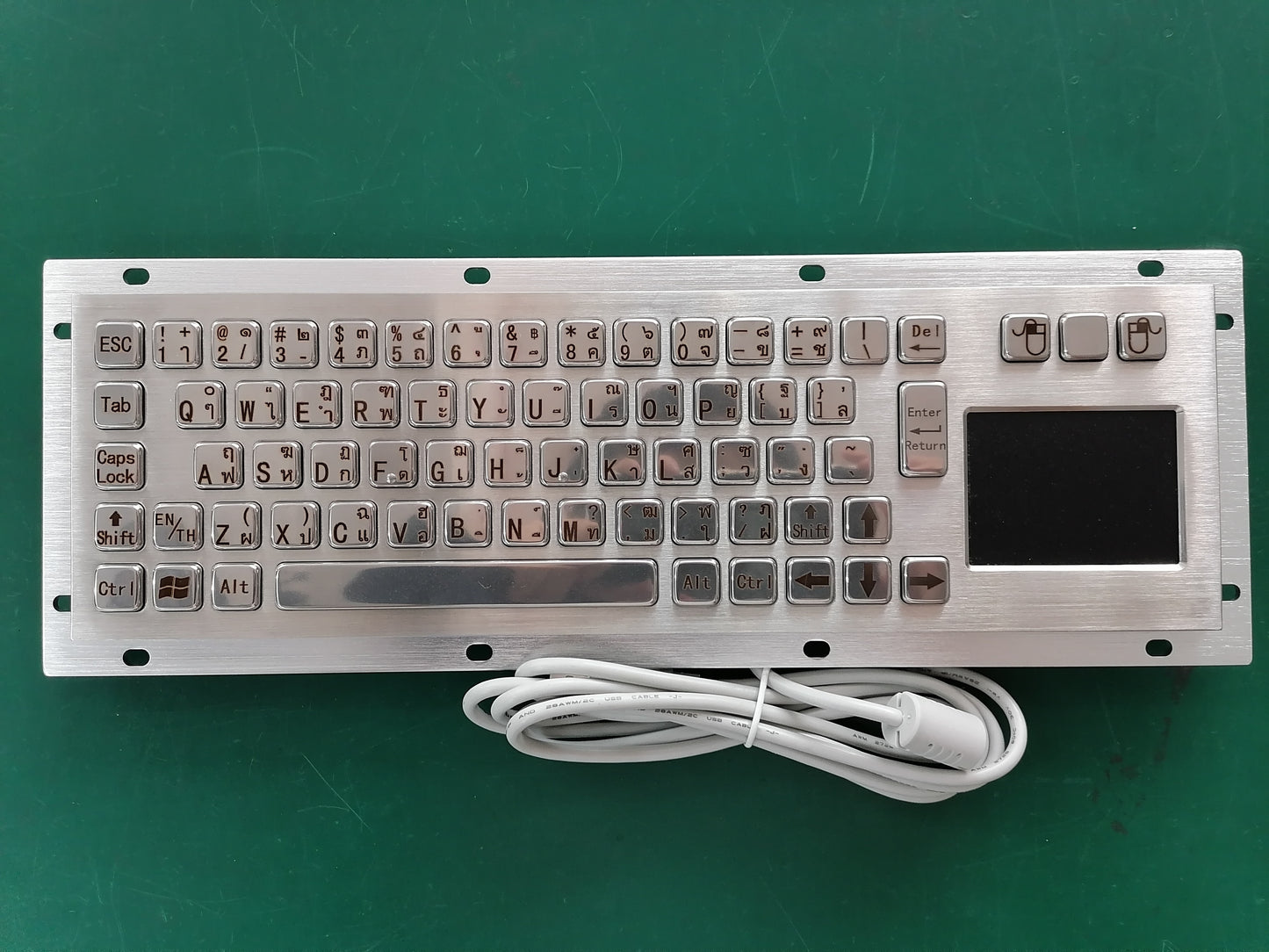 Custom Metal Industrial Touchpad Keyboards Brushed Stainless Steel Keyboard For Kiosks Medical CNC Machine Drone console