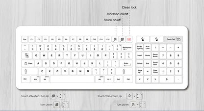 D45 USB Wired Medical Glass Keyboard IP67 Waterproof Touch Pad for Clinic Sickroom Interrogation Room