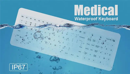 D45 USB Wired Medical Glass Keyboard IP67 Waterproof Touch Pad for Clinic Sickroom Interrogation Room