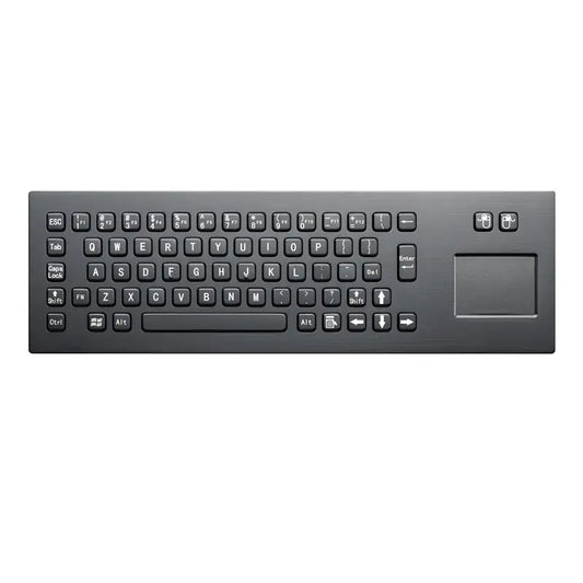 Black IP65 Metal Industrial Stainless Steel USB Keyboard With Touchpad For Ticket Vending Machine Information Kiosk Drone console