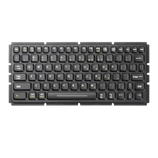 Panel Mount 81 keys IP66 Waterproof Medical Silicone Keyboard With Metal Base
