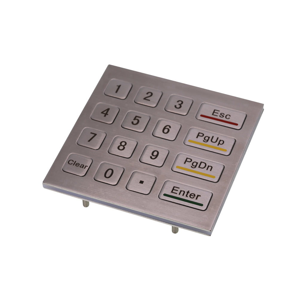 4x4 Metal Matrix Keypad IP65 Waterproof Industrial Keyboard Custom Numeric Stainless Steel Keypad ATM Vending Machine Keyboard