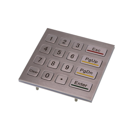 4x4 Metal Matrix Keypad IP65 Waterproof Industrial Keyboard Custom Numeric Stainless Steel Keypad ATM Vending Machine Keyboard