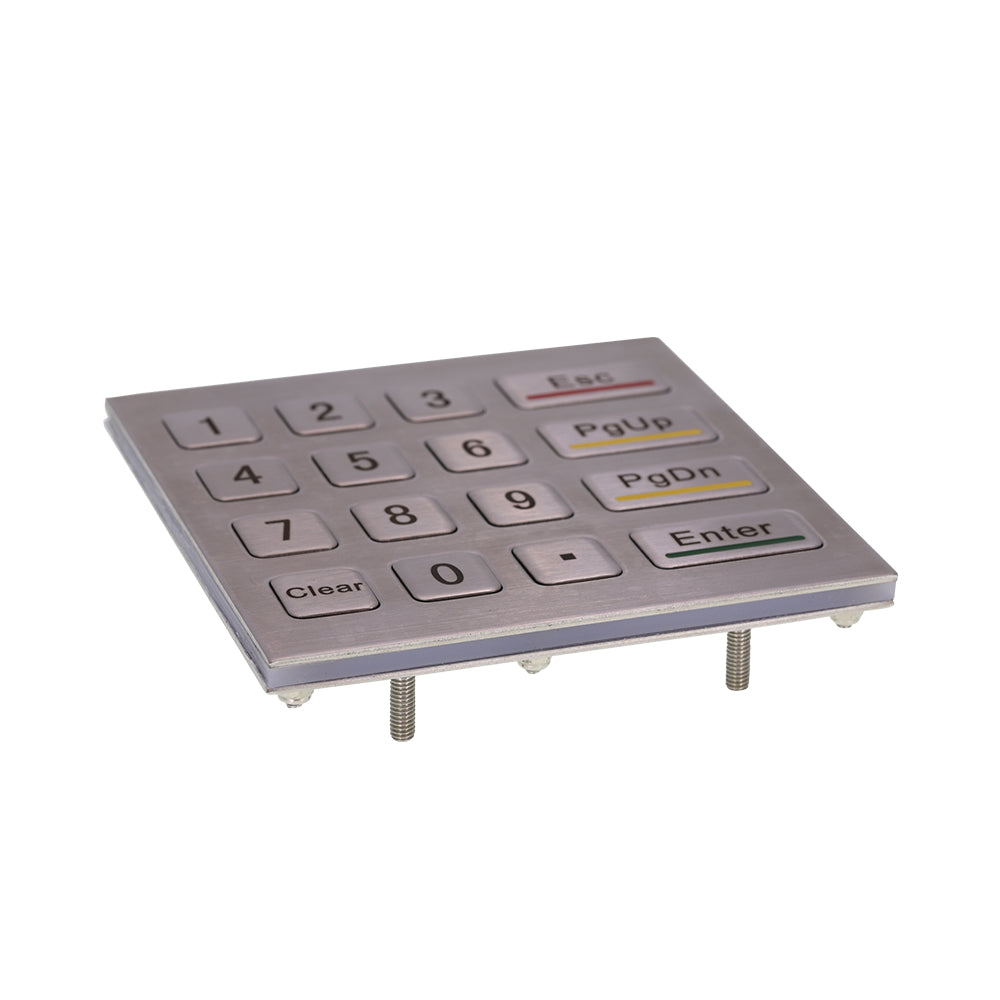 4x4 Metal Matrix Keypad IP65 Waterproof Industrial Keyboard Custom Numeric Stainless Steel Keypad ATM Vending Machine Keyboard