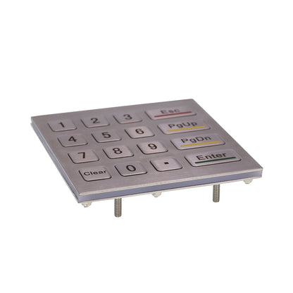 4x4 Metal Matrix Keypad IP65 Waterproof Industrial Keyboard Custom Numeric Stainless Steel Keypad ATM Vending Machine Keyboard