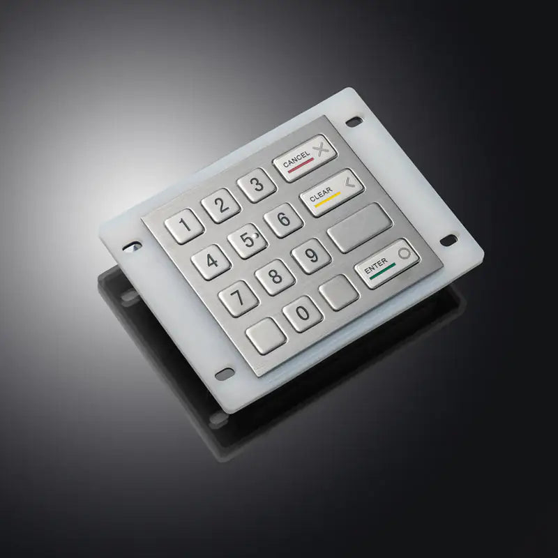 16 Keys Panel Mount Vandal Proof Rugged Metal Keypad With Waterproof Silicone Cover