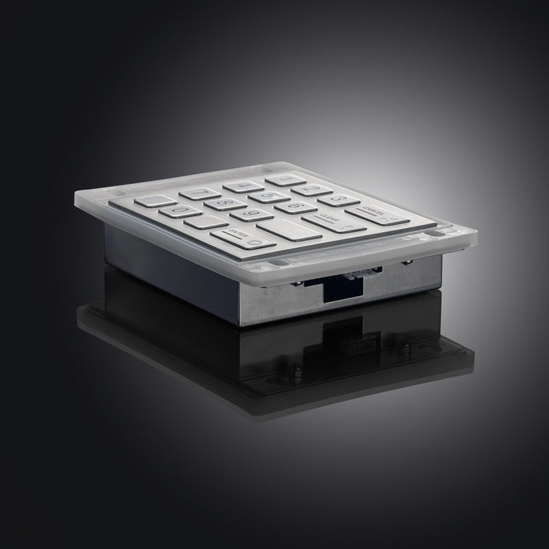 16 Keys Panel Mount Vandal Proof Rugged Metal Keypad With Waterproof Silicone Cover
