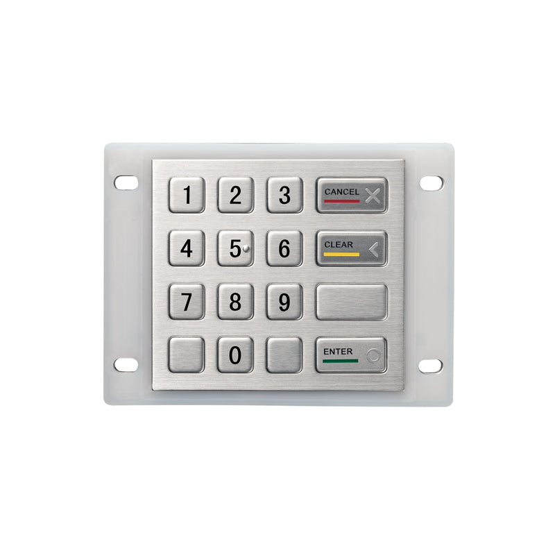 16 Keys Panel Mount Vandal Proof Rugged Metal Keypad With Waterproof Silicone Cover