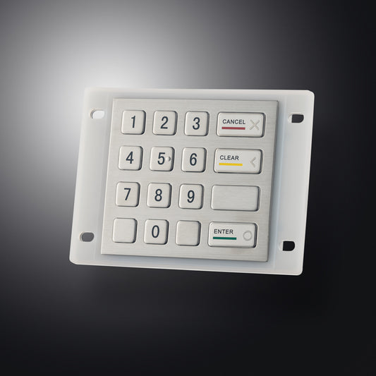 16 Keys Panel Mount Vandal Proof Rugged Metal Keypad With Waterproof Silicone Cover