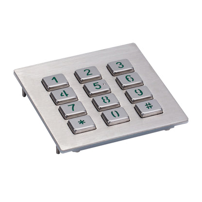 Industrial Waterproof Metal Led Backlit Illuminated Keypads With 12 Keys Backlight Metal Keyboard