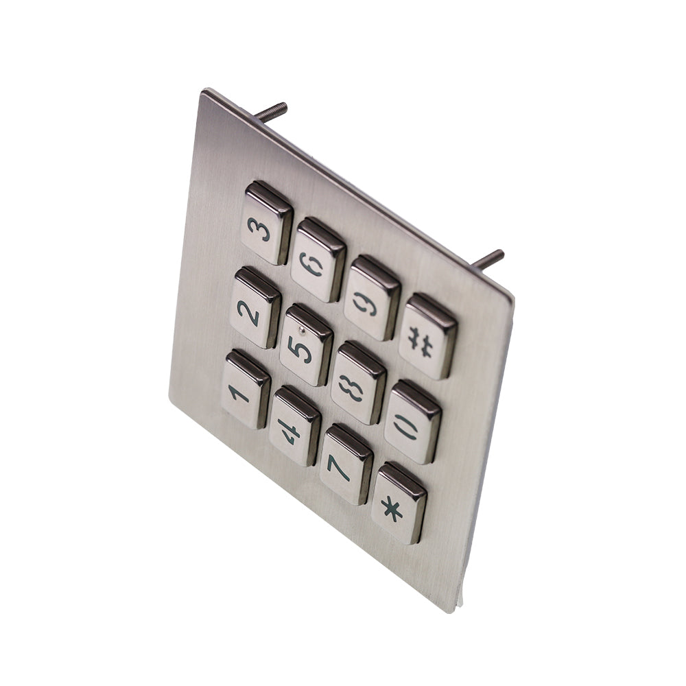 Industrial Waterproof Metal Led Backlit Illuminated Keypads With 12 Keys Backlight Metal Keyboard