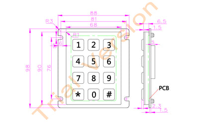 IP66 Waterproof outdoor keyboard Stainless Steel Industrial Keyboard With 12 keys Matrix Metal Keyboard Telephone Keypad