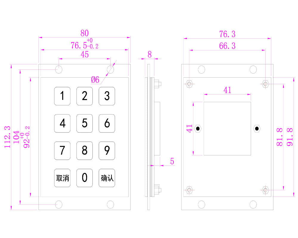 IP65 Waterproof 12 Flat Keys 3x4 USB Industrial Metal Mini Stainless Steel Numeric Keypad For Smart Lock Access Control