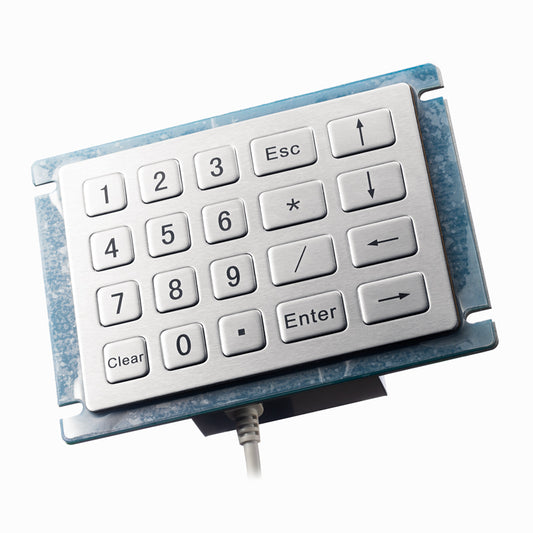 4x5 20 Keys Waterproof IP54 Industrial Metal Keypads Stainless Steel Keyboards For Kiosk Gas Dispenser