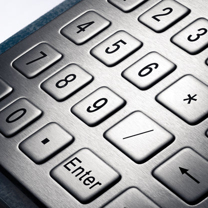 4x5 20 Keys Waterproof IP54 Industrial Metal Keypads Stainless Steel Keyboards For Kiosk Gas Dispenser